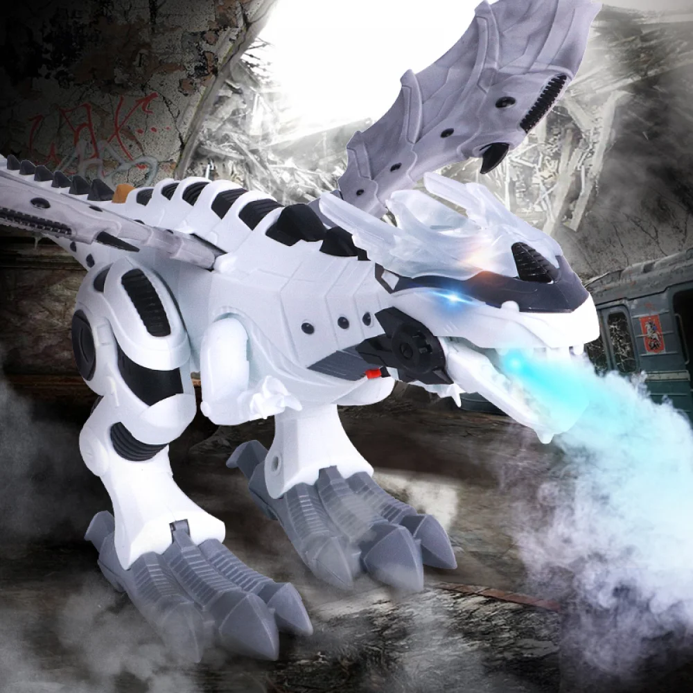 スプレー電子恐竜子供のおもちゃ漫画ウォーキング動物ライトモデル恐竜ロボット翼竜子供のギフト
