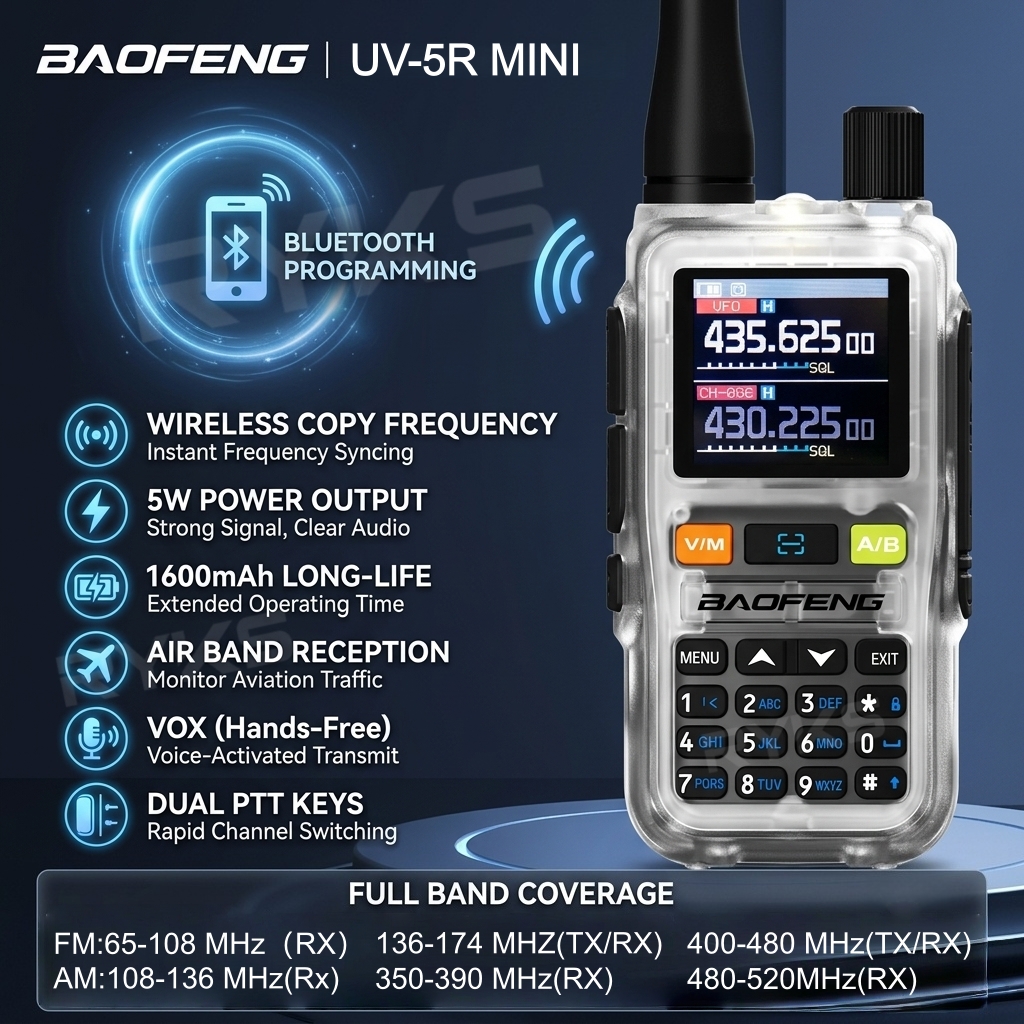 Baofeng UV 5R ミニトランシーバー Bluetooth プログラミング周波数ホッピング Type-C ジャック複数の色デュアル PTT キャンプアマチュア無線