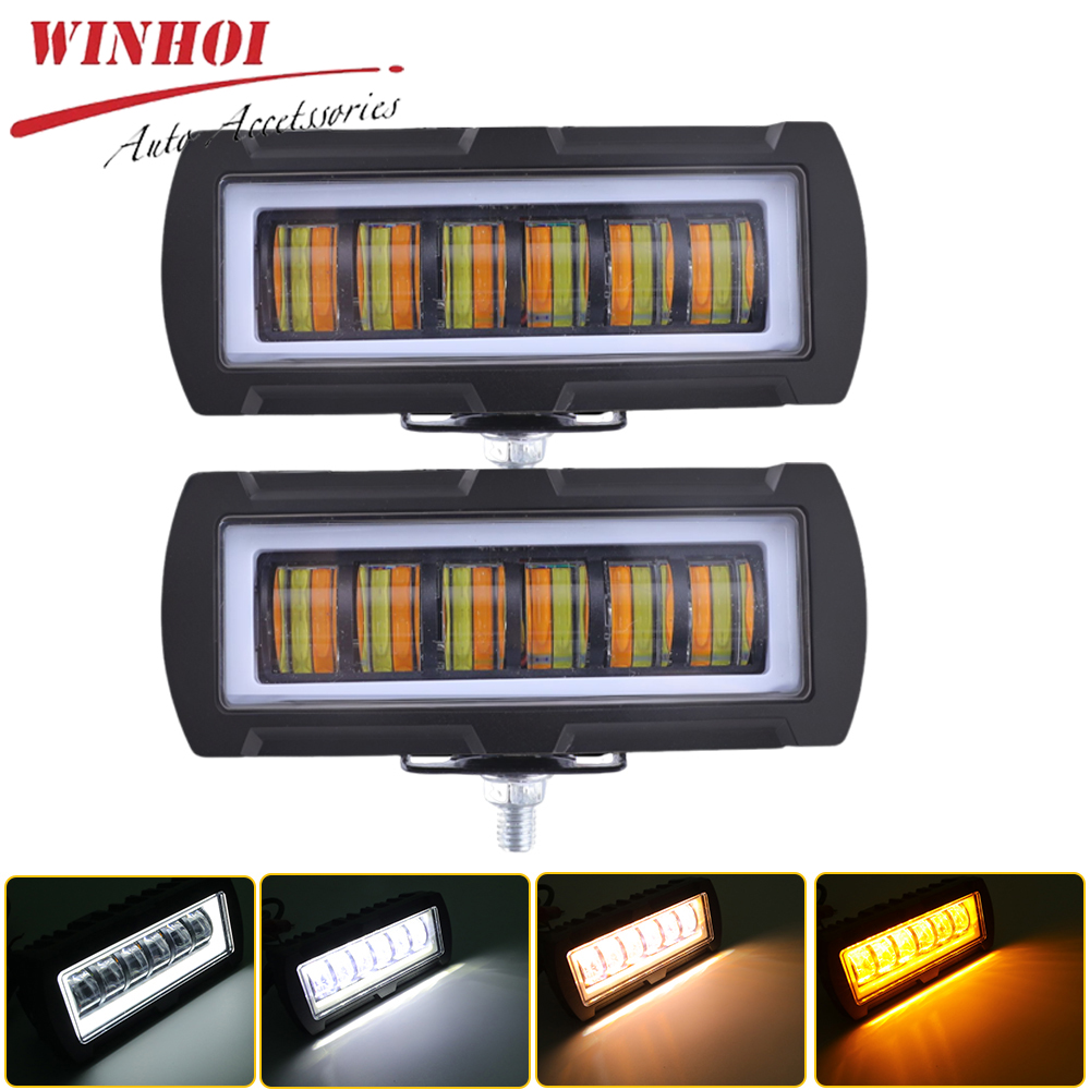 LEDライトバーホワイトアンバーオフロード4X4車のLEDスポットライト12-24V LedバーポッドLEDワークフォグライトSUVトラックATV UTVトラクター用