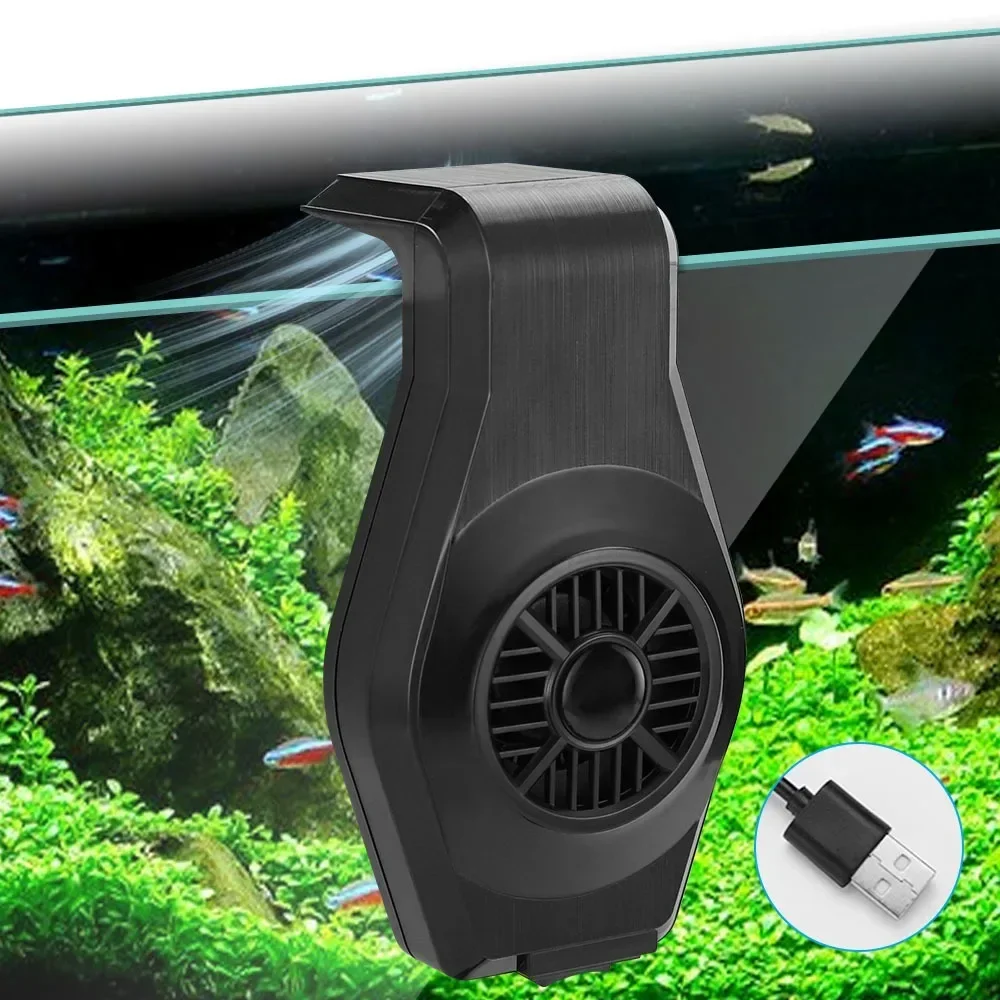 USB水族館冷却ファン、速度制御付き、ミニ強力防水静音、水槽、エビ、植物タンクの放熱用