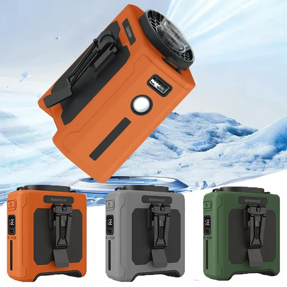 屋外ハイキングや登山用の新しい腰装着ファン: 換気と冷却、腰装着デザイン、LED ライト、USB 電源