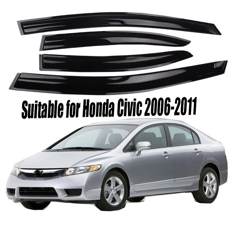 ホンダ シビック 2006-2011 車のサイドレインガードウィンドウディフレクター車のサンバイザーレインガードに適しています。