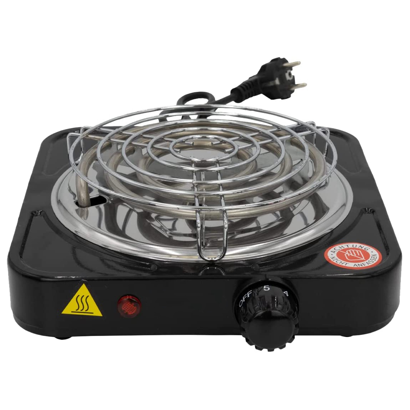 LECKL-プレミアム電気シングルコンロ 1000W-5 電力レベル固体電気ストーブトップシングルオフィス、外出先、家庭用 EU プラグ