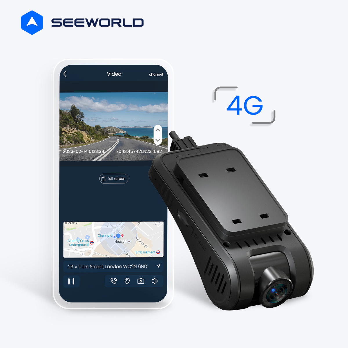SEEWORLD V5 リモート 1080P DVR ビデオモニタリングと詳細なユーザーマニュアルを備えた最新のダッシュカム