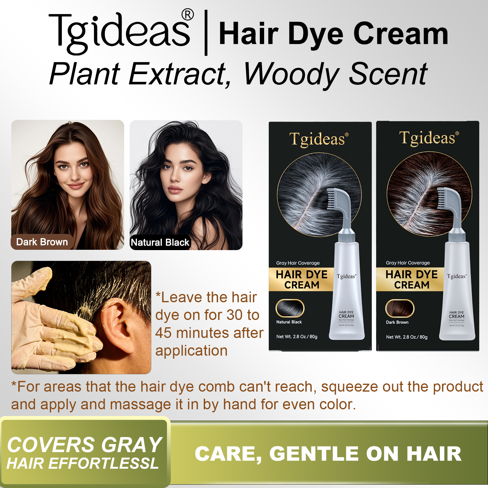 Tgideas ヘアダイコーム/ヘアダイクリーム - ポータブル家庭用