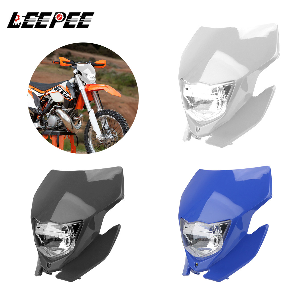 ユニバーサルオートバイヘッドライト H4 ライト電球タイプモトクロスダートバイクスーパーモトヘッドランプ EXC XCF SX F SMR エンデューロ 2017 18