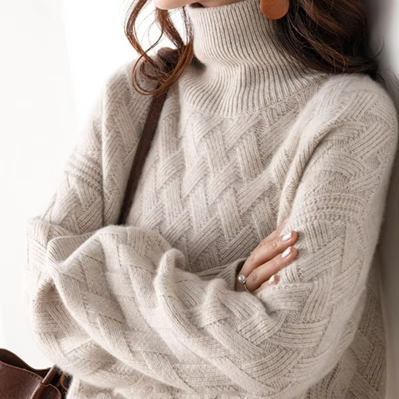 2025 New Women Loose Sweater Winter Casual Chic Cashmere Oversize Thick Sweater Pullovers Pullover Female Long Sleeve S-3XL