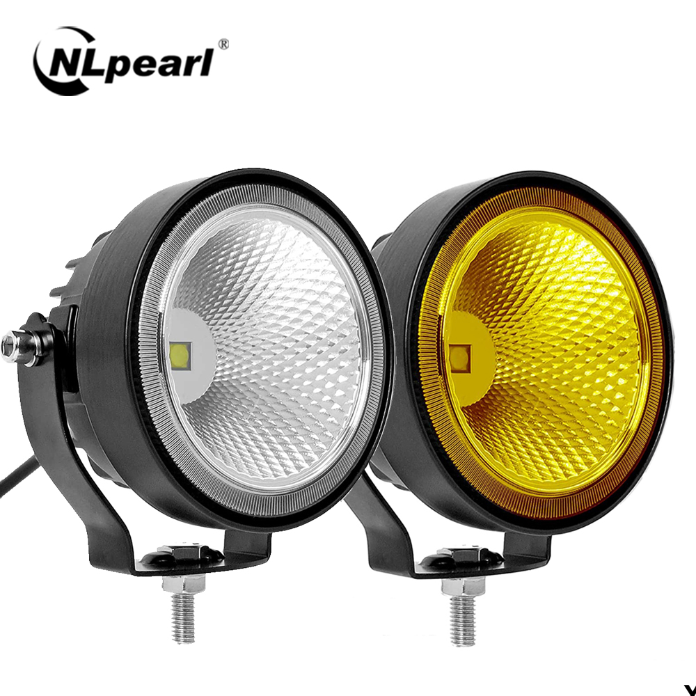 NLpearl 2 個 12V 24V LED ワークライトオフロード 4 インチラウンドスポットライトフォグライト車 ATV ダートバイクピックアップトラックボートオートバイ用