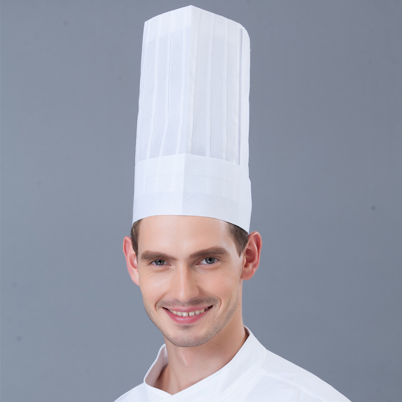 20 個白使い捨てシェフ帽子不織布キッチン調理キャップ食品サービス作業服レストランシェフとキッチンスタッフ用