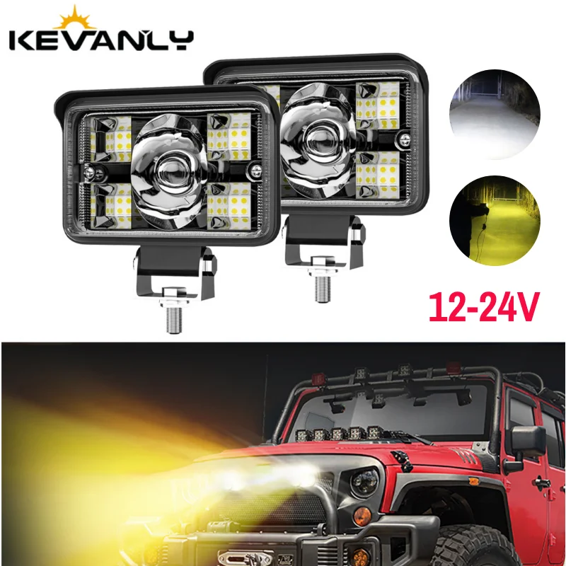 12-24V 3 インチ LED ワークライト車の昼間運転スクエアライトコンボポッド 4 × 4 オフロードフォグランプスポットライトトラックピックアップ SUV