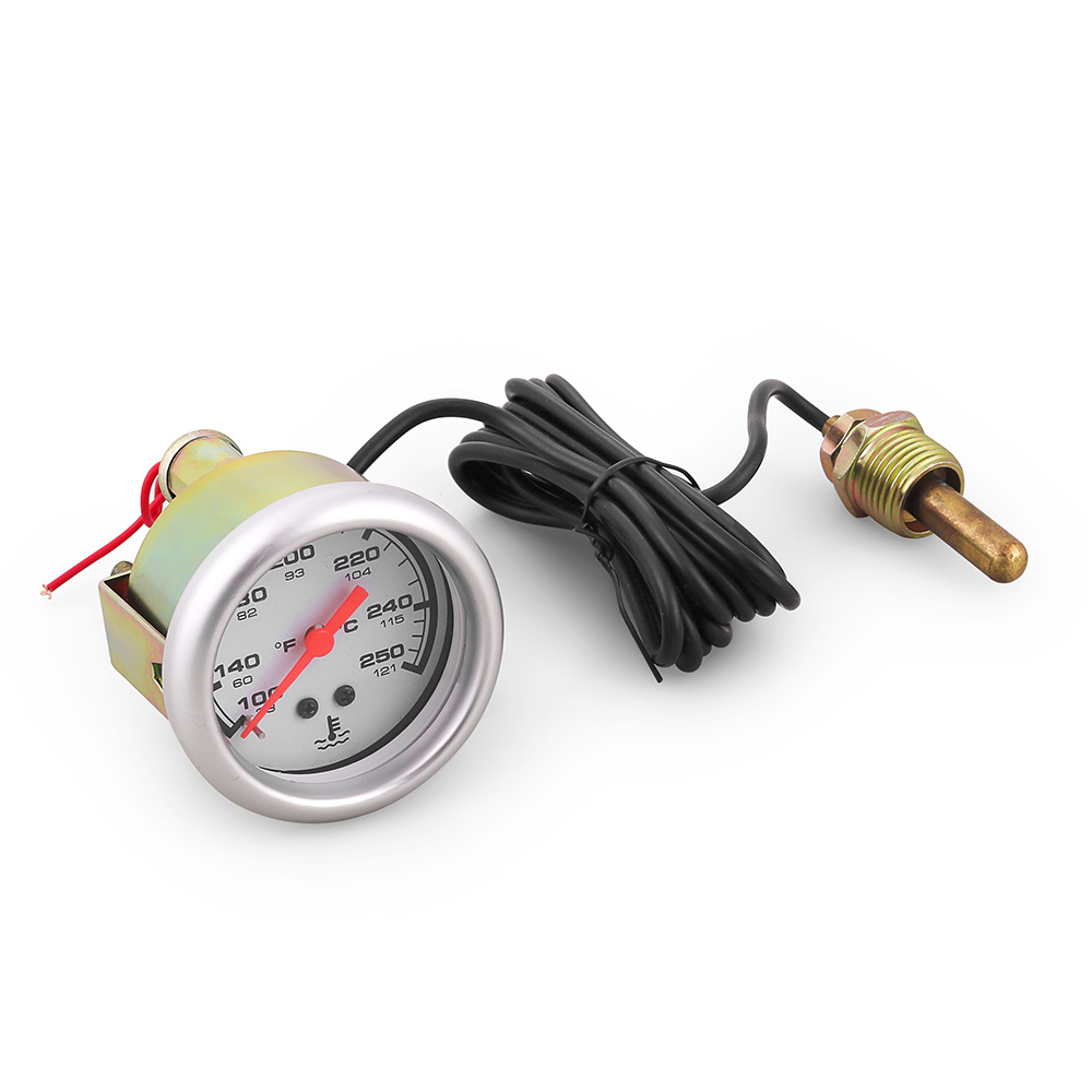 52 ミリメートル 2 インチ機械式水温計 12V 38-121℃/100-250℉ 水温カーメーター NPT 1/2-14 センサー付き