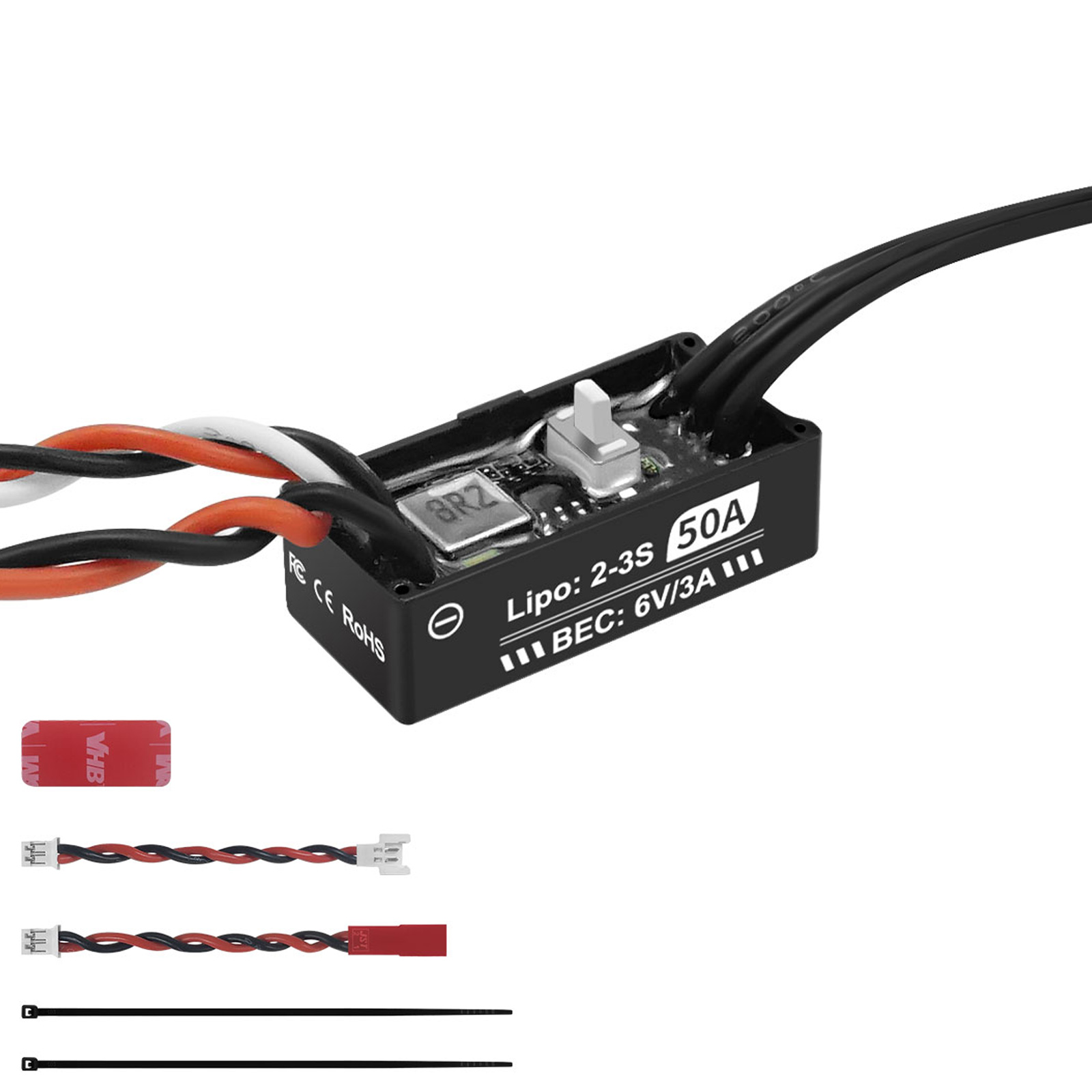 SEQURE 防水 ANT ESC 内蔵 6V 3A BEC 小型サイズ 1/24、1/18、1/16 RC クライミングカー クローラー車に適しています