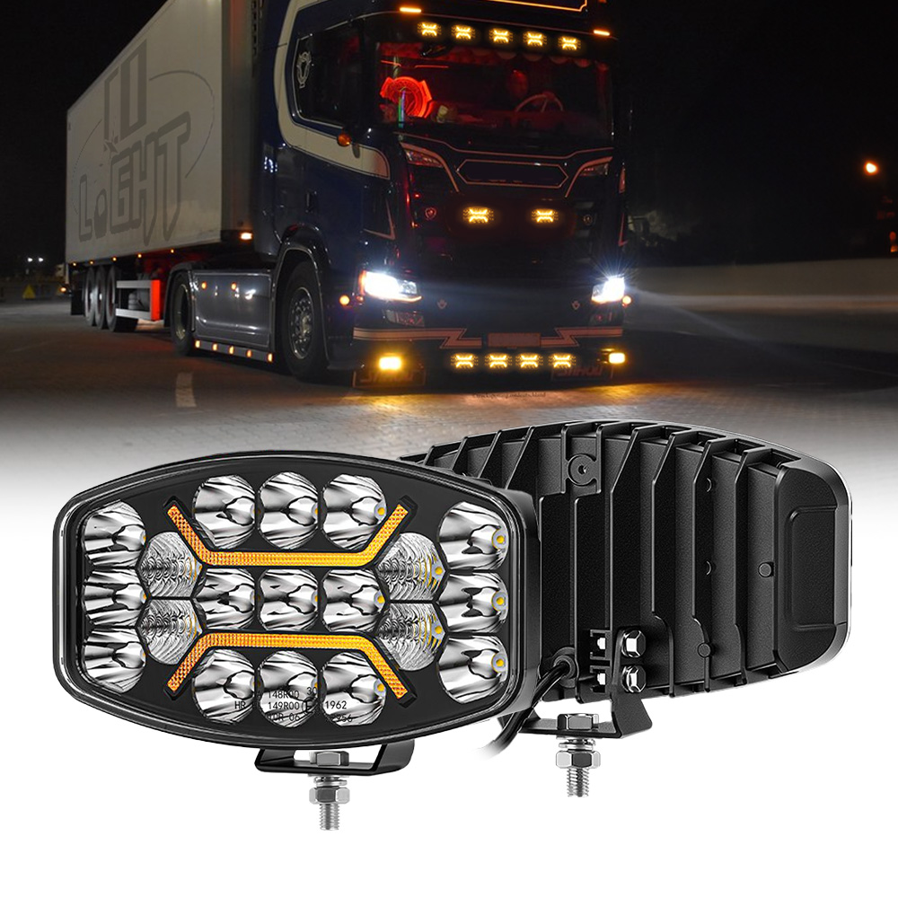HL 楕円形 Led ワークライト 200 ワット 24 ポットライト DRL 車の運転ライト 10 インチオフロード使用トラック掘削機ホワイトアンバー 12-36 V