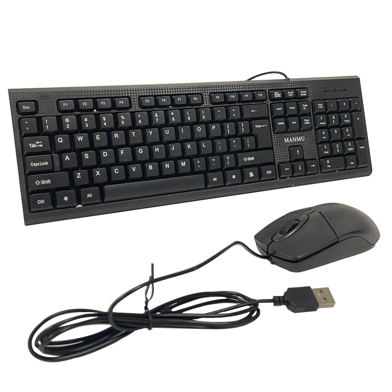 MANMU オフィスキーボードとマウスコンボセットゲーミング有線マウスコンピュータ用