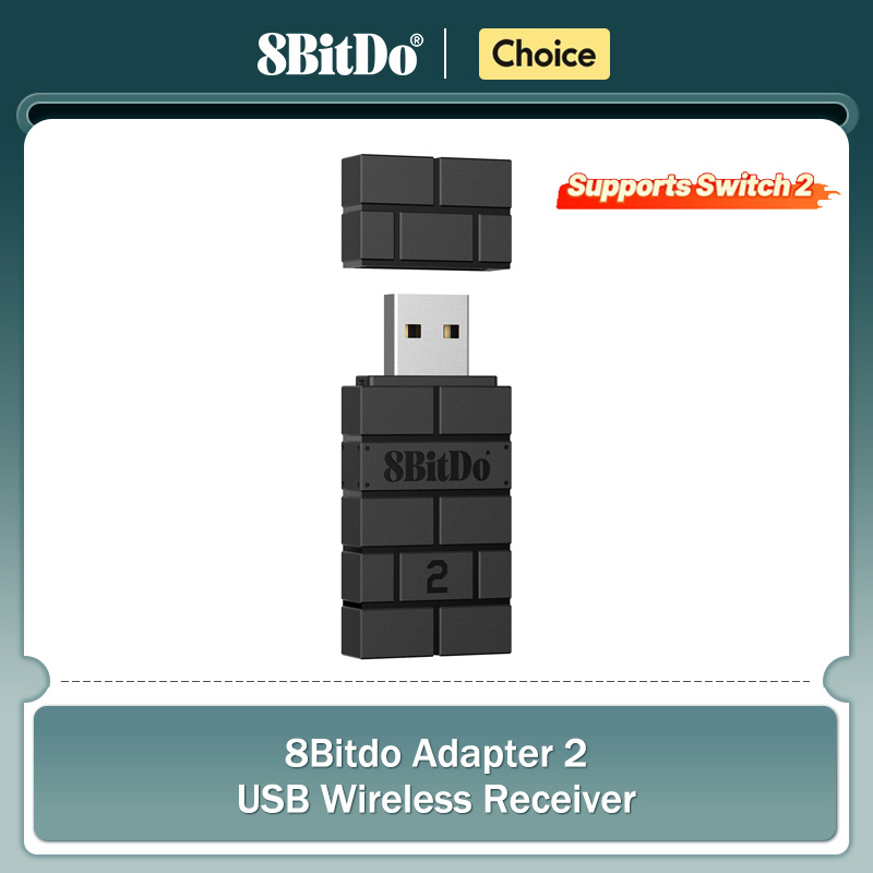 8BitDo USB ワイヤレス Bluetooth アダプター 2 レシーバー Nintendo Switch 1、2 PS1 Raspberry Pi ミニ PS4 コントローラー PS5 ハンドル用