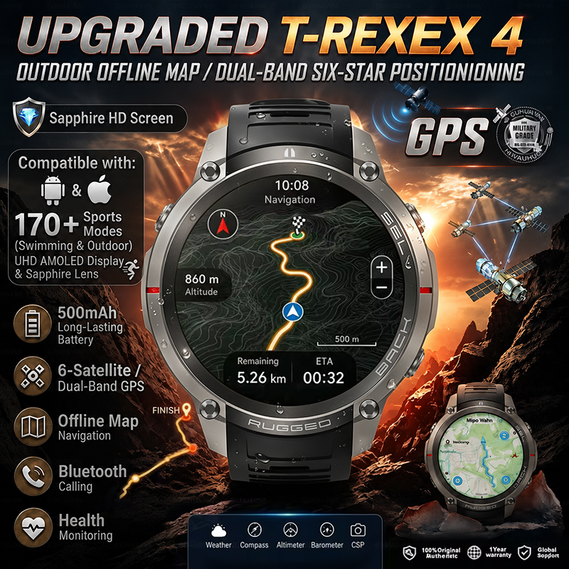新しい頑丈な軍事 GPS オフラインマップスマートウォッチ屋外ナビゲーションスポーツトラッカーコンパス 5ATM 防水水泳ダイブウォッチメンズ
