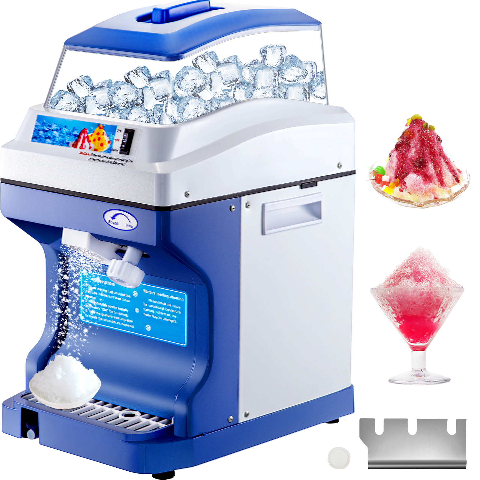 SucceBuy 業務用アイスシェーバークラッシャー 441LBS/H 11LBS ホッパー付き電動スノーコーンメーカー パーティー イベント スナックバー用