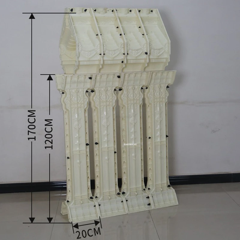 新しいホームフェンス金型現場キャストセメント庭の建物ヴィラヨーロッパローマ柱金型花瓶柱手すり手すり金型 Y