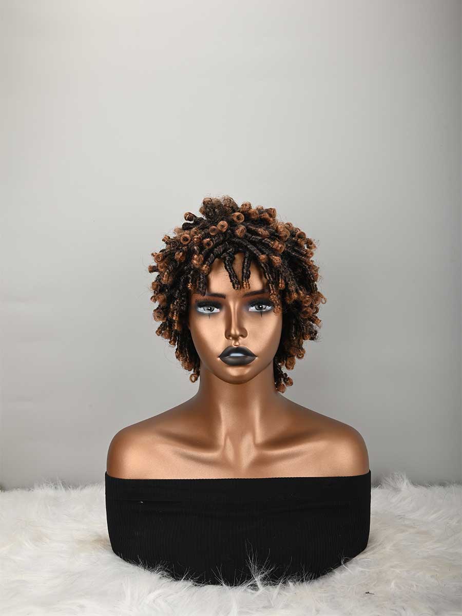 ドレッドヘアウィッグと男性アフロフェイク Locs ドレッドかつら耐熱ショート編組合成かつら女性のための