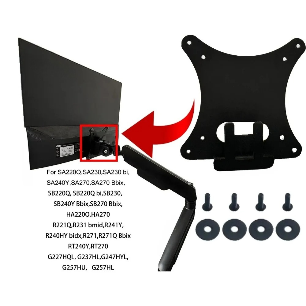 VESA ウォール マウント アダプター Acer SB270 SB220Q SA270 RT240Y R221Q HA220Q G257HU モニター ブラケット スタンド/アーム用