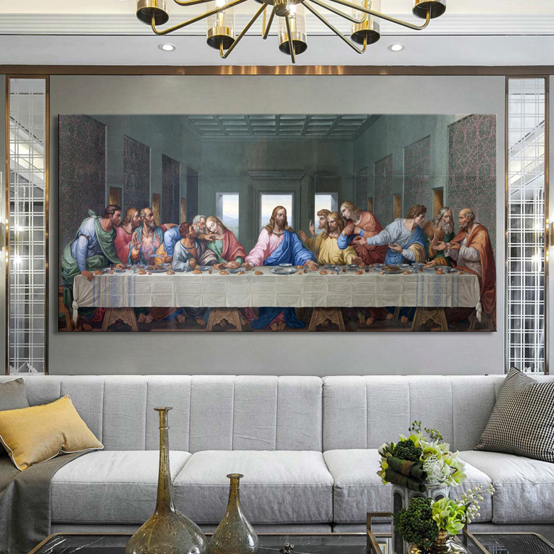 レオナルド・ダ・ヴィンチの最後の晩餐ポスターとプリント壁アートキャンバス絵画有名な絵画アートリビングルームのための Cuadros 装飾