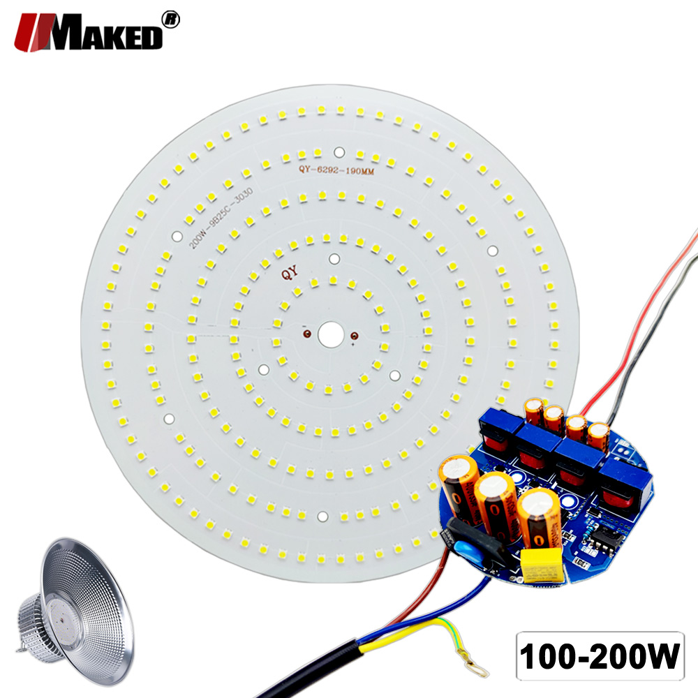 1 セット LED 高ベイライトプレートドライバー 100 ワット 150 ワット 200 ワット 220 ボルト倉庫ガレージライト商業産業ランプ交換 DIY キット