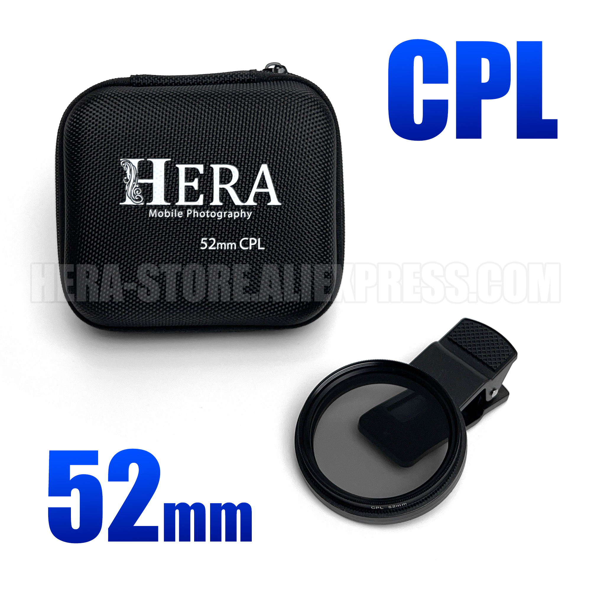 ユニバーサル 52 ミリメートルポータブル偏光子カメラレンズ円形 CPL 無反射フィルタープロフェッショナル iPhone 用