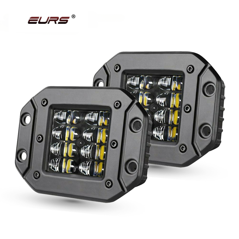 ERUS 2x 5インチ フラッシュマウント LED ワークライトバー オフロード 12V 24V 40W スポットビーム LED ポッド ライトバー 車 トラック ATV ジープ ヘッドライト用