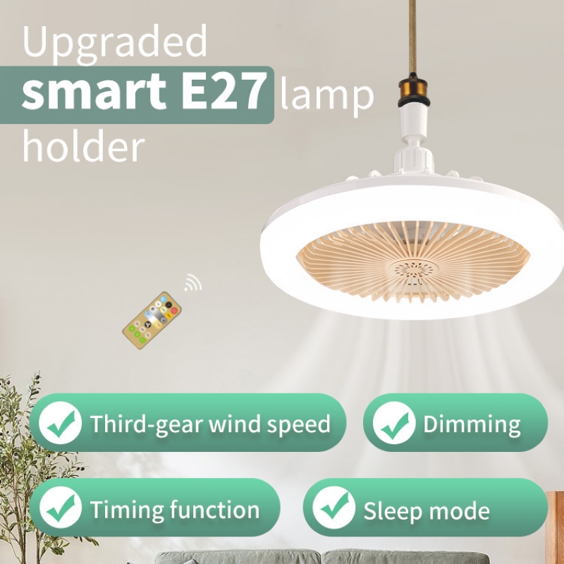 30 ワット E27 LED シーリングファンライトリモコン付き調光可能な天井電球冷却ファン付き 3 モード屋内寝室のシャンデリア
