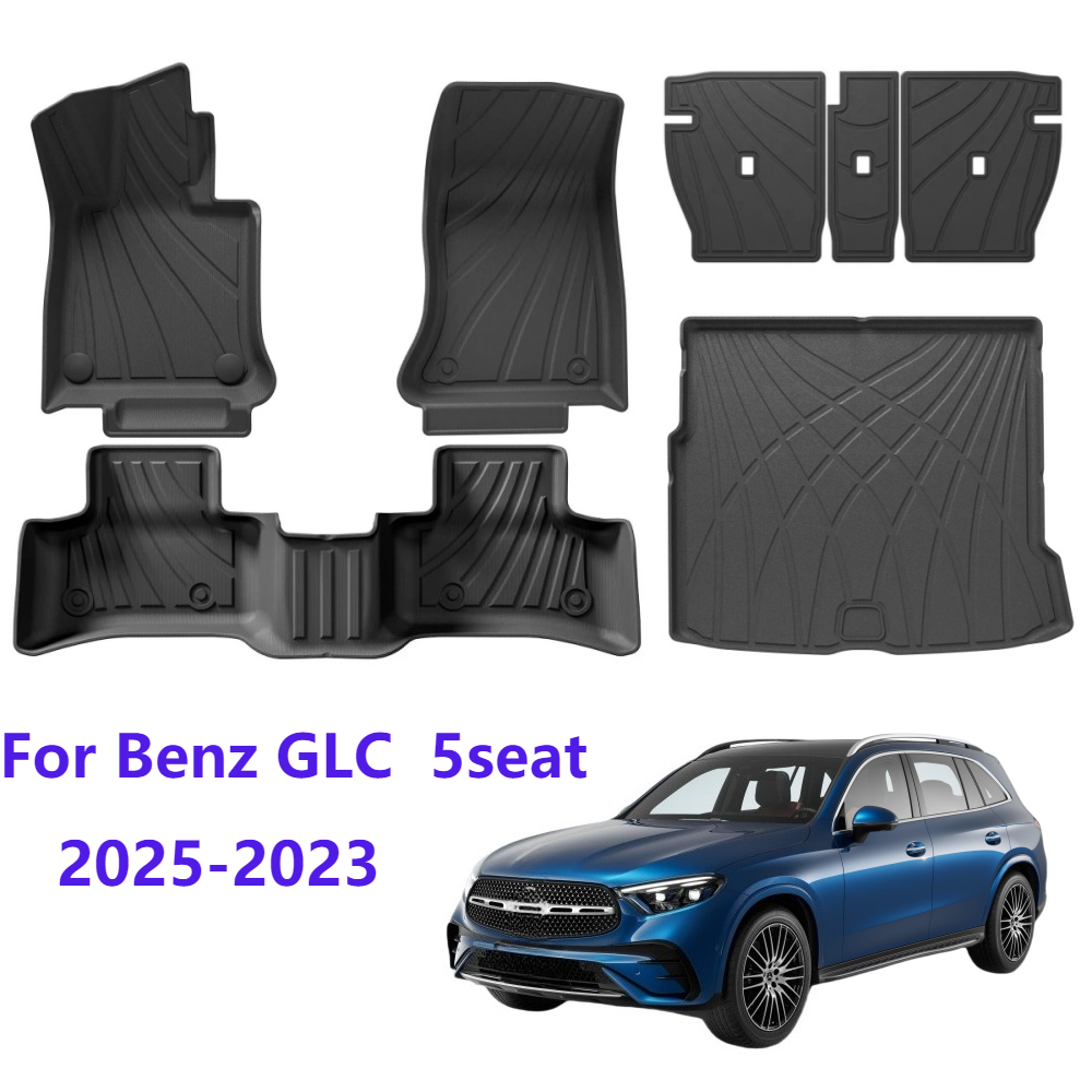 ベンツ GLC 5 席 2025-2023 車のフロアマット全天候防水 3D TPE フロントリアカーゴライナーシートバッククッション