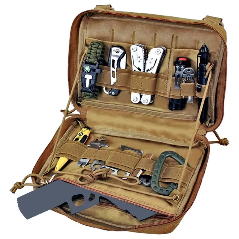 軍事医療救急キット、戦術屋外緊急キット、キャンプ狩猟多目的ツールキット EDC バッグ