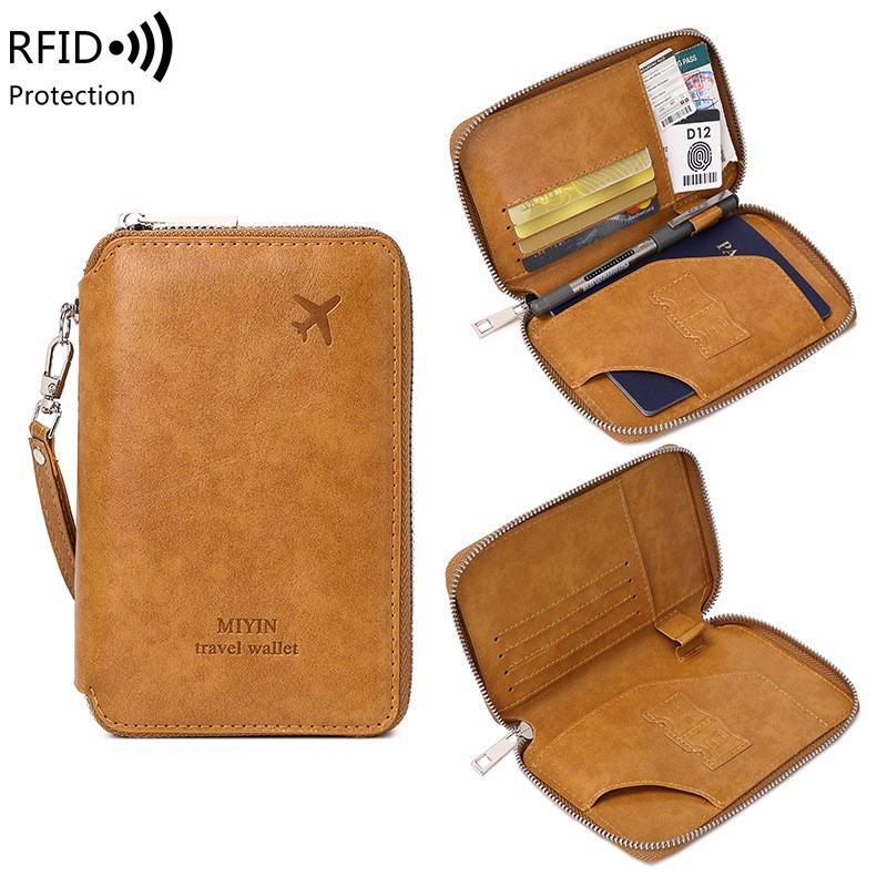 ミニマリストでファッショナブルな RFID パスポートホルダー多機能 PU レザートラベルアクセサリーパスポートホルダー財布ホルダーユニセックス