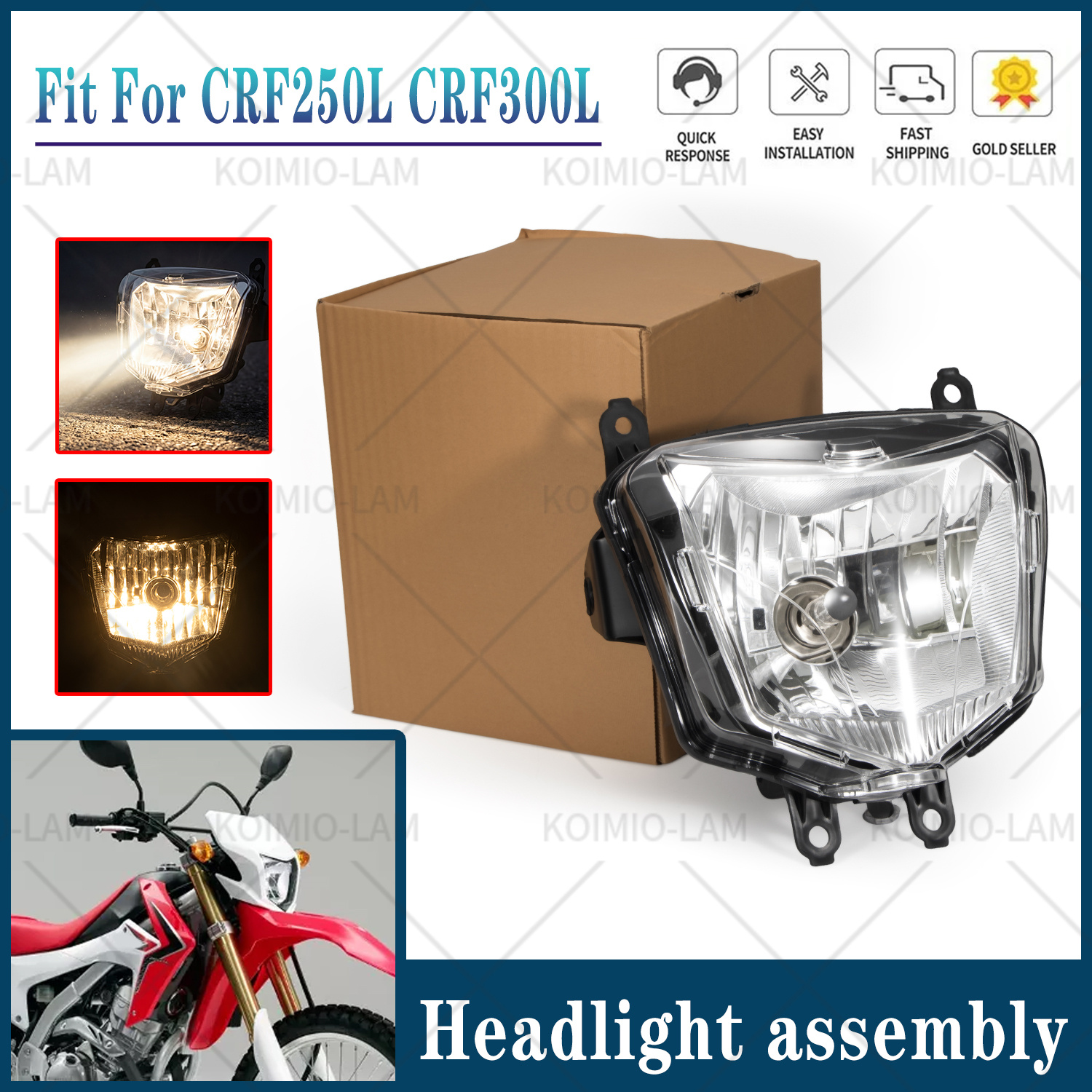 ホンダ CRF250L CRF300L ヘッドライトアセンブリヘッドランプライト CBR 250 300 L