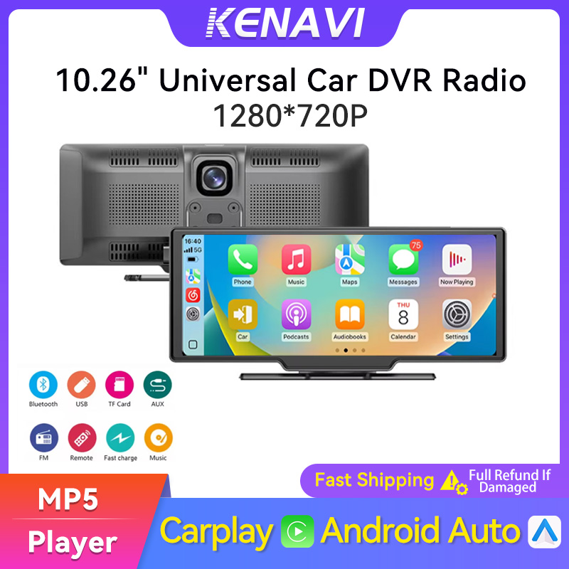 新しい 10.26 インチ 1080P ダッシュカム ワイヤレス CarPlay