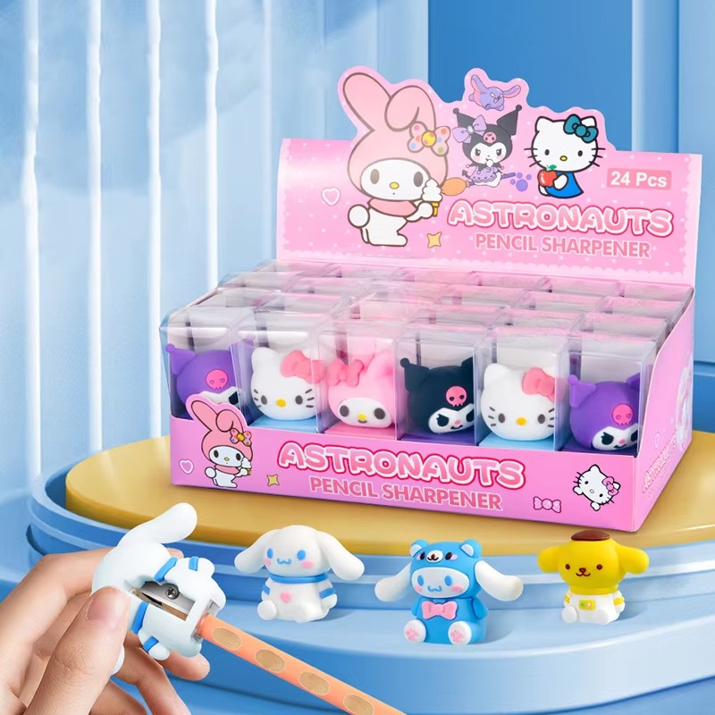 かわいい漫画鉛筆削り24個セット 3D鉛筆削り カワイイキャラクター 中学生向け文房具景品 バルク卸売景品ギフト