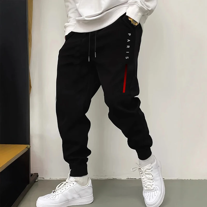 Latest Mens Paris Printed Jogger Pants Autumn Winter Fashion Trousers Male Streetwear Casual Comfort Soft Sweatpants