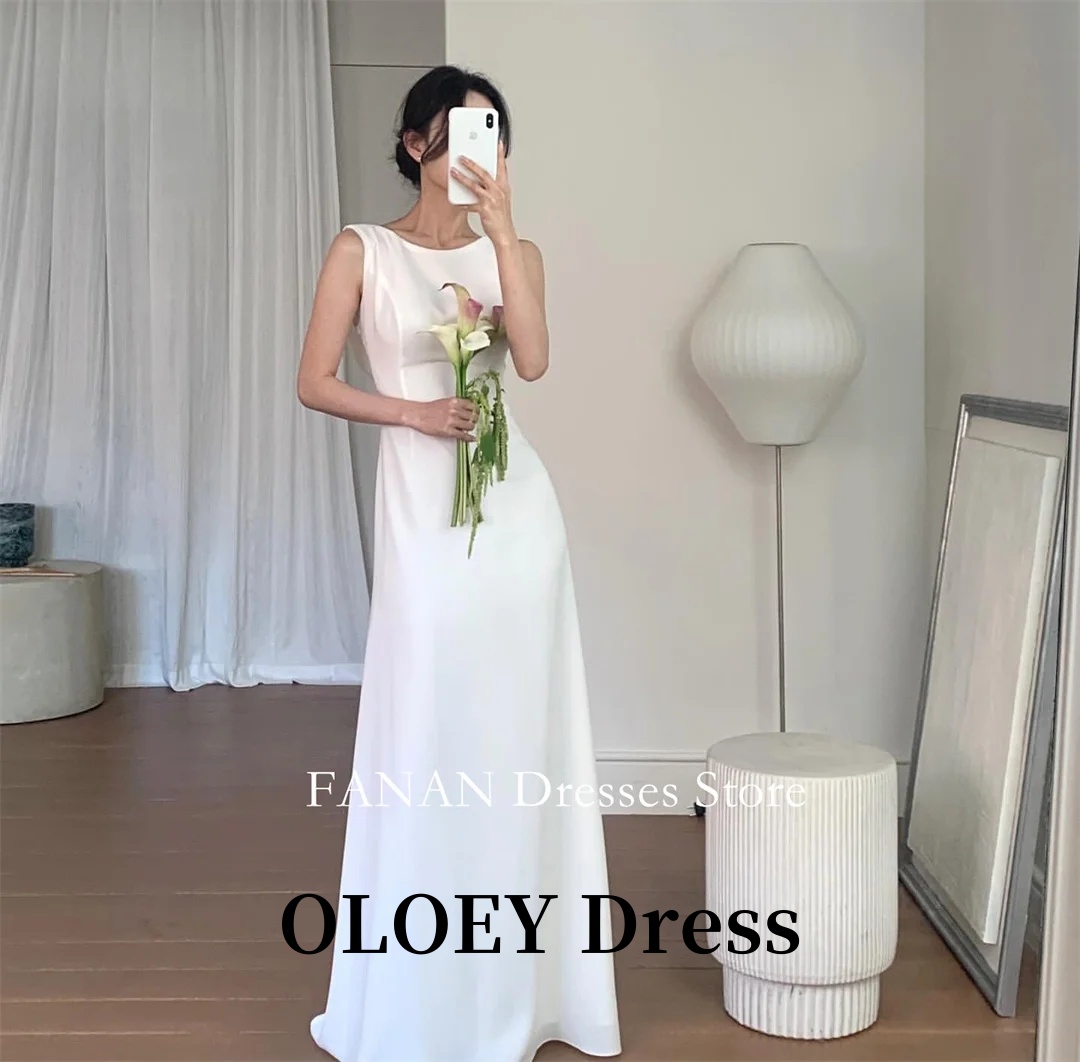 o OLOEY シンプルネック韓国アイボリーウェディングドレス 웨딩드레스 シルク写真撮影カスタマイズされたかわいい写真花嫁ドレスプラスサイズ領収書