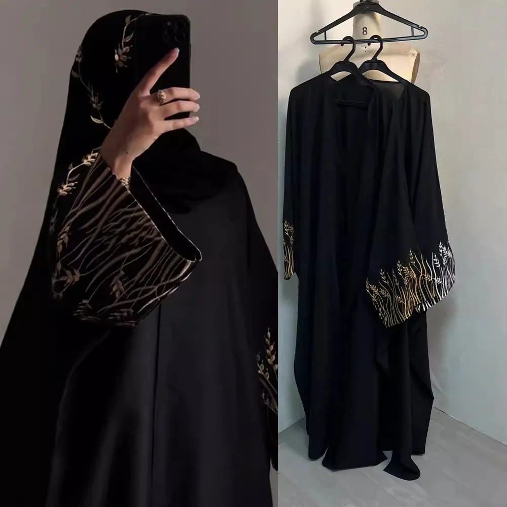 イードイスラム教徒の女性アバヤ刺繍ささやかなドレス Jalabiya ロングローブカフタンラマダンモロッコドバイ Abayas イスラムロングドレス
