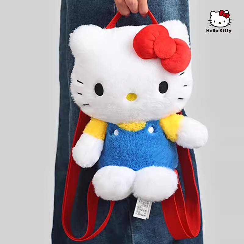 本物のアニメサンリオハローキティぬいぐるみ女性かわいい KT 猫ショルダーバックパック女性子供通学人形女の子の誕生日ギフト