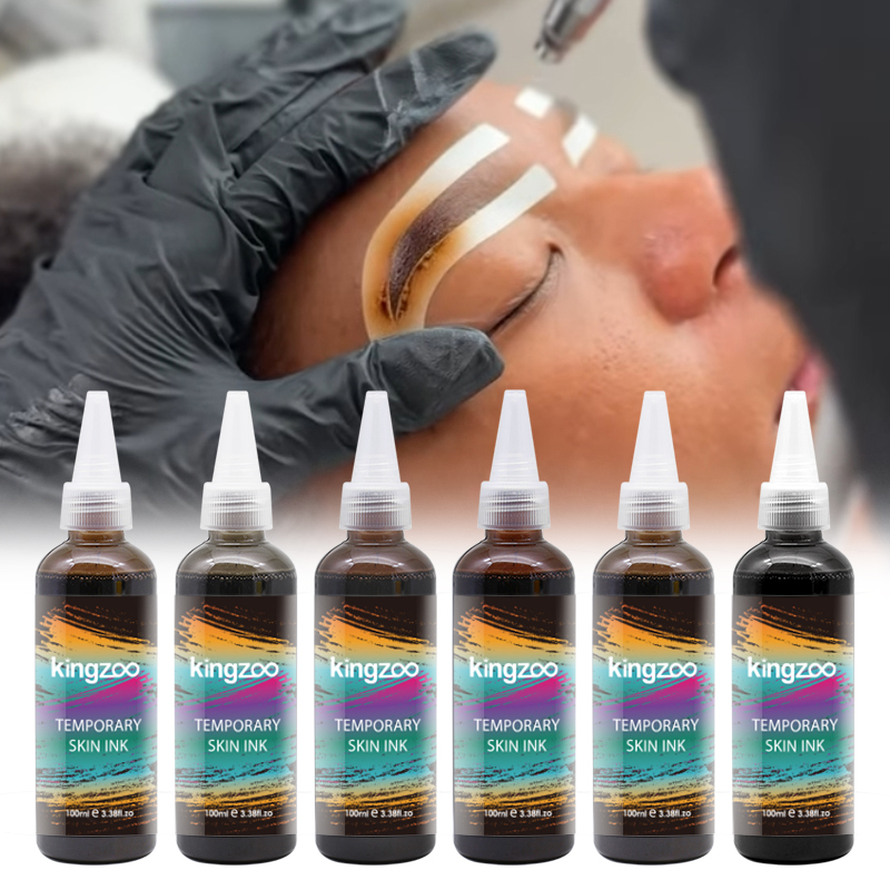 Kingzoo エアブラシ眉インク防水半永久眉毛ティントスプレー顔料眉ひげ 30 ミリリットル 6 色