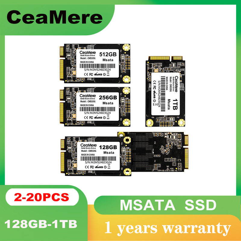卸売CeaMere 2-20PCS MSATA SSD、128GB、256GB、512GB、デスクトップおよびラップトップに適した内蔵SATAIII SSD。 MSATA