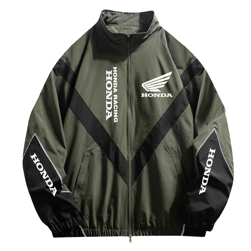 ホンダ メンズ ジャケット - ハイストリート スタイル パッチワーク カラー ブラック ウィンド ジャケット - ホンダ ロゴ アウトドア レジャー スポーツ ジャケット - Spring Coa