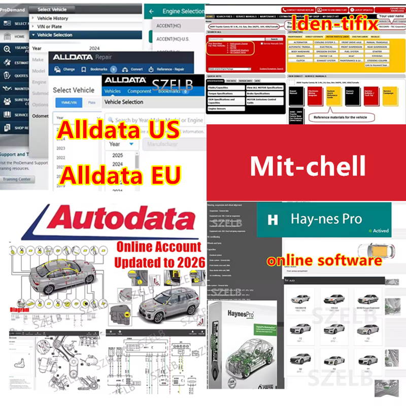 2026 Alldata オンライン ソフトウェア Auto-data Hay-nes Pro Mit-chell Pro-demand Repair 自動更新サポート PC Web ページ Android