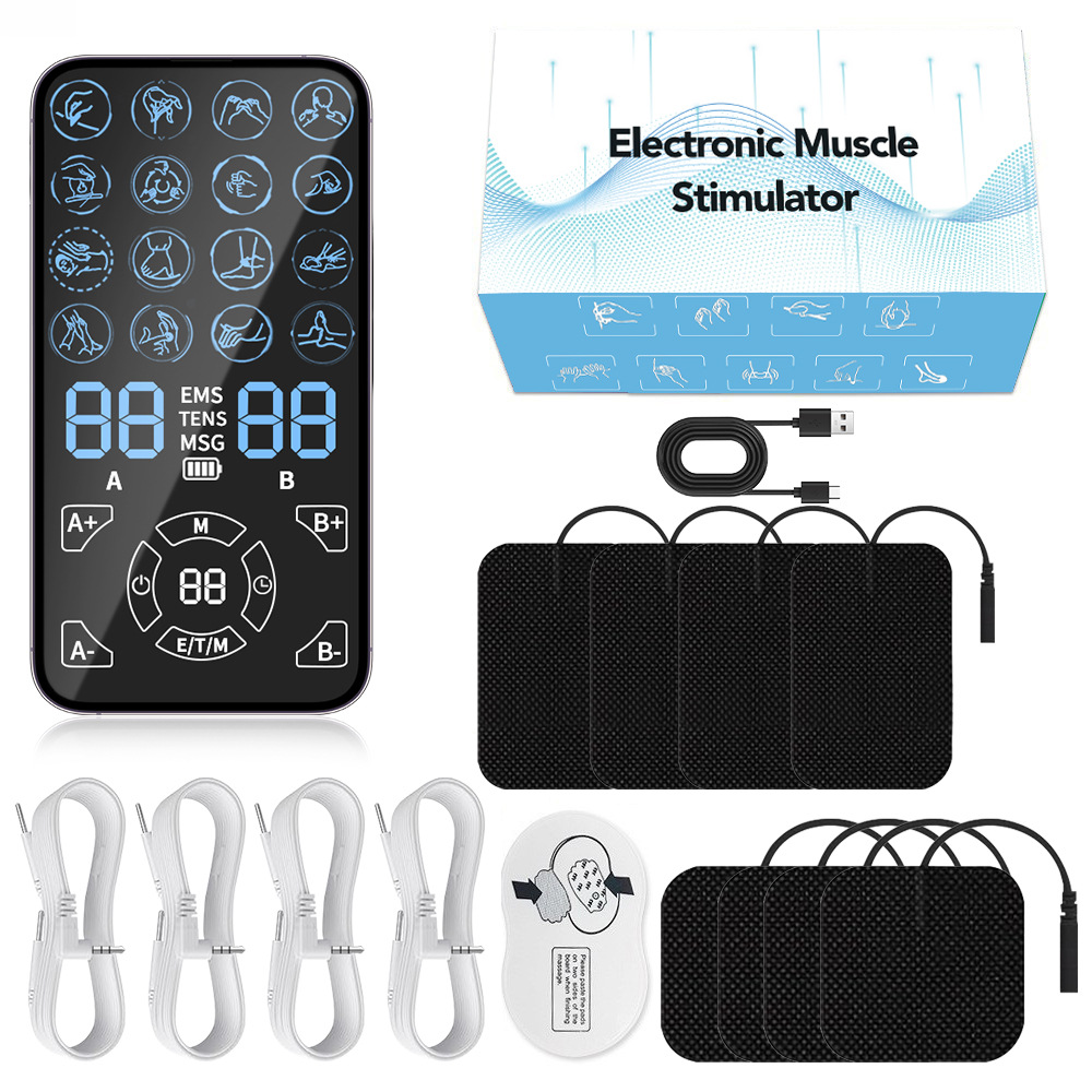TENS EMS マッサージ機 4 チャンネルホームオフィス用 - 鎮痛筋肉リラクゼーションボディスカルプティング機器