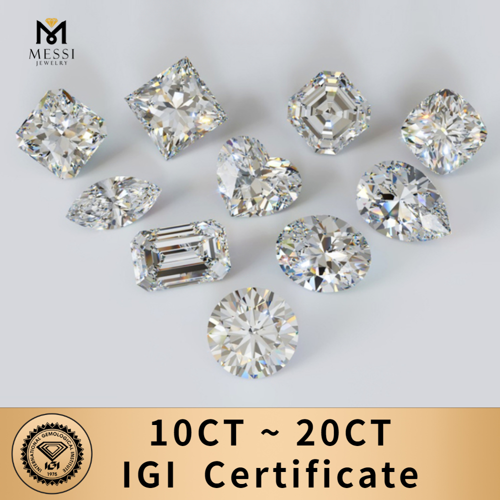 メッシ ジュエリー 8ct 9ct 10ct 20ct ビッグ カラット ラボ グロウン ダイヤモンド IGI 証明書付き CVD ラボラトリー ダイヤモンド卸売