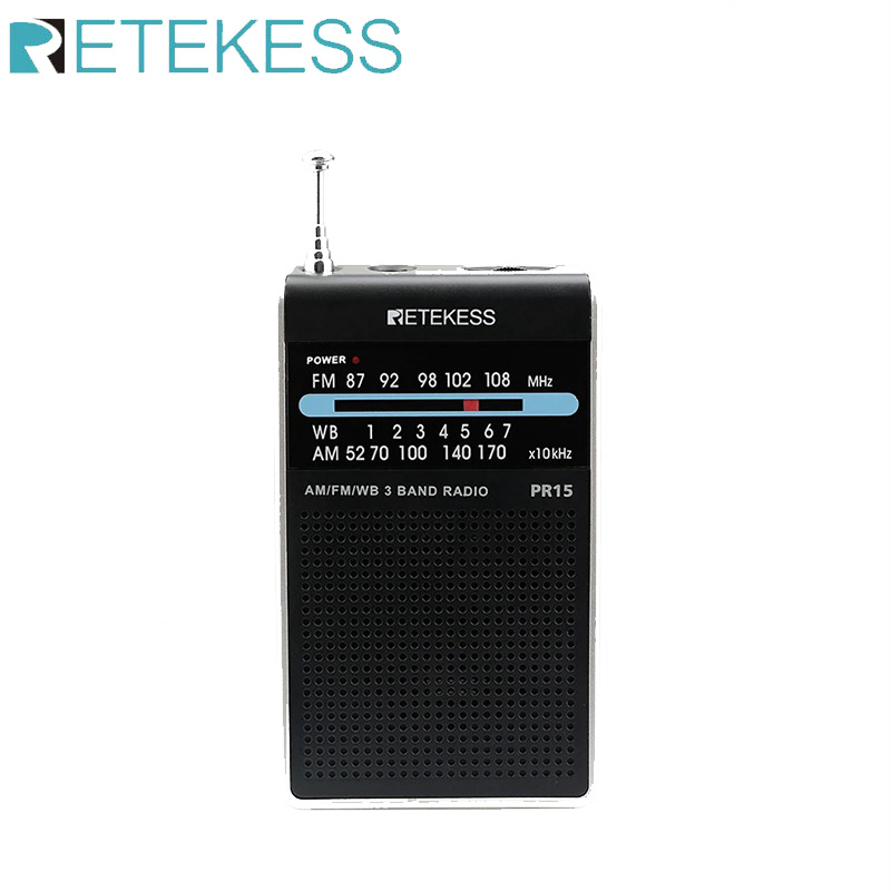 RETEKESS PR15 FM AM NOAA 緊急ポインターチューニングラジオミニハンドヘルドラジオポータブルポケットラジオ受信機天気警告付き
