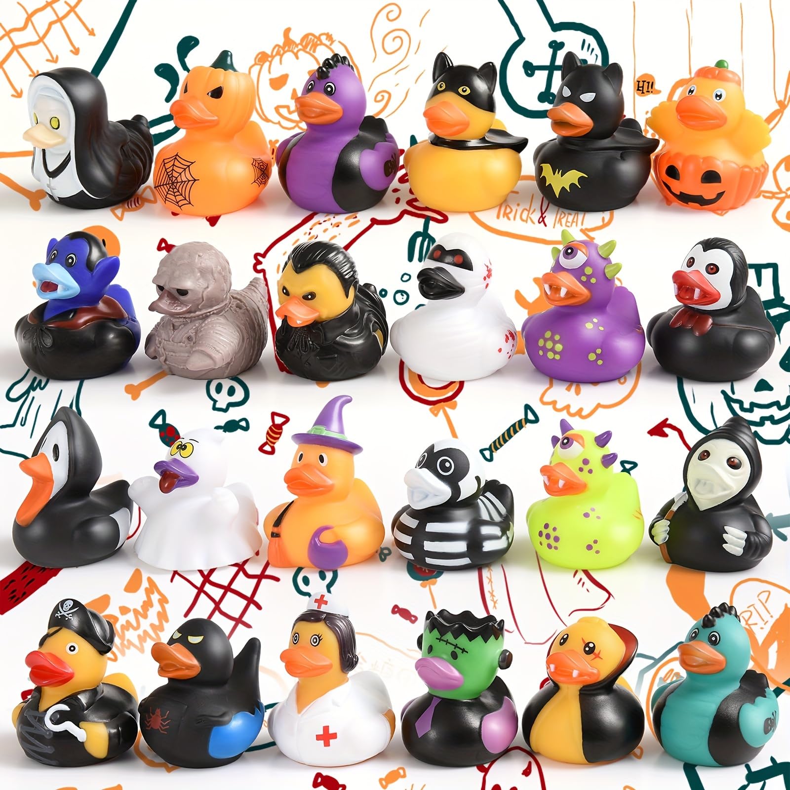 36/72 個ハロウィンラバーアヒルバルク詰め合わせジープダッキーダッキングクルーズアヒル小さなおもちゃパーティーの記念品