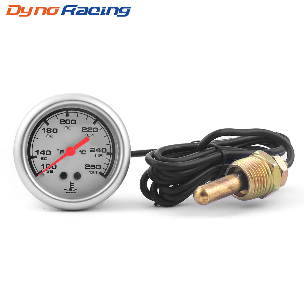 2 "52 ミリメートル機械式 12 V 水温計 38-121 ℃/100-250℉ 水温計車のメーターセンサー NPT 1/2-14