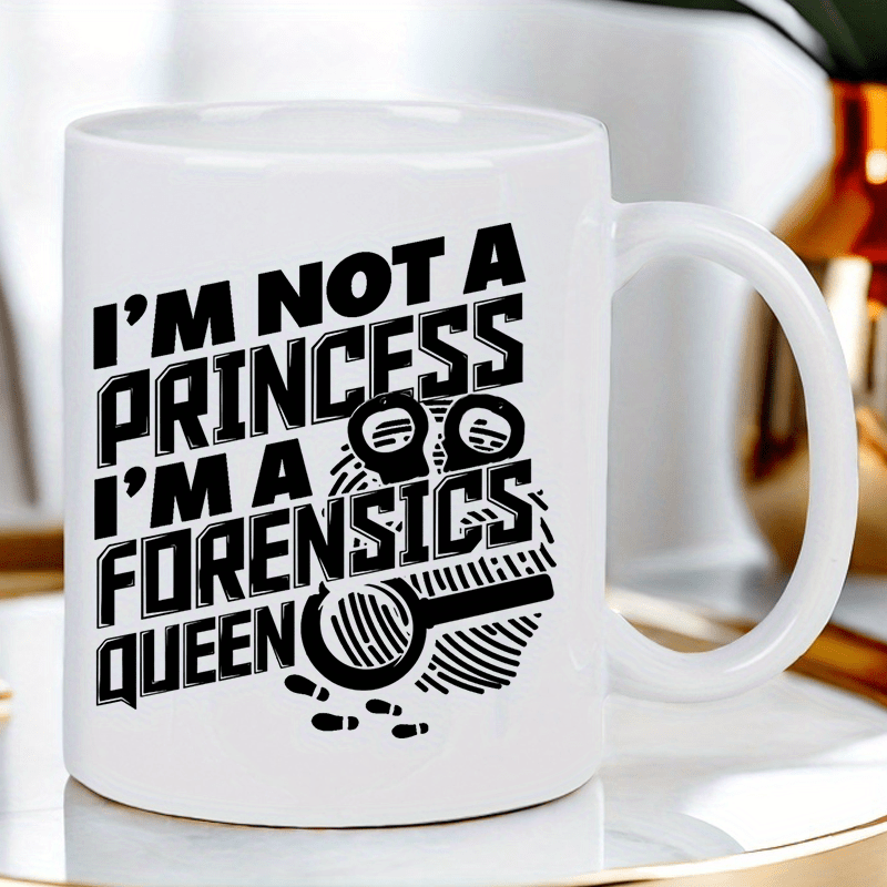 I'M NOT A PRINCESS 11オンス セラミックコーヒーマグ - 面白い法医女王デザイン、再利用可能