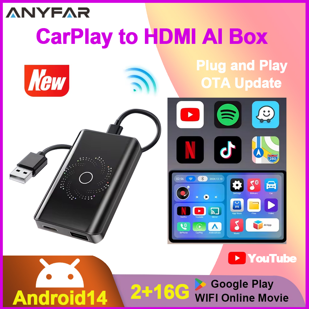 2026 カー Ai ボックス 4in1 ワイヤレス CarPlay Android Auto アダプター Android TV ボックス on Youtube Nexflit 車インテリジェント システム
